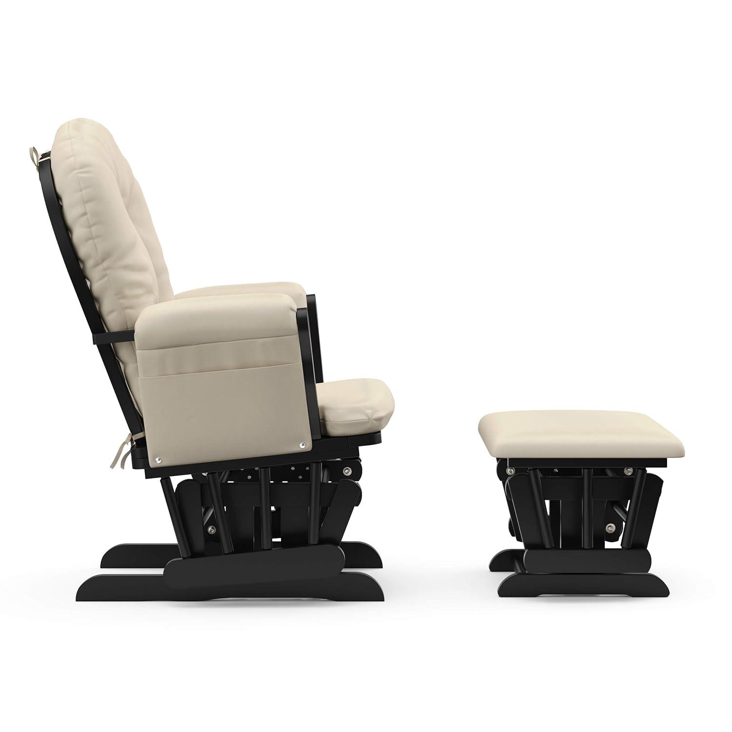 Storkcraft Hoop Infant Nursery Glider and Ottoman, Black with Beige