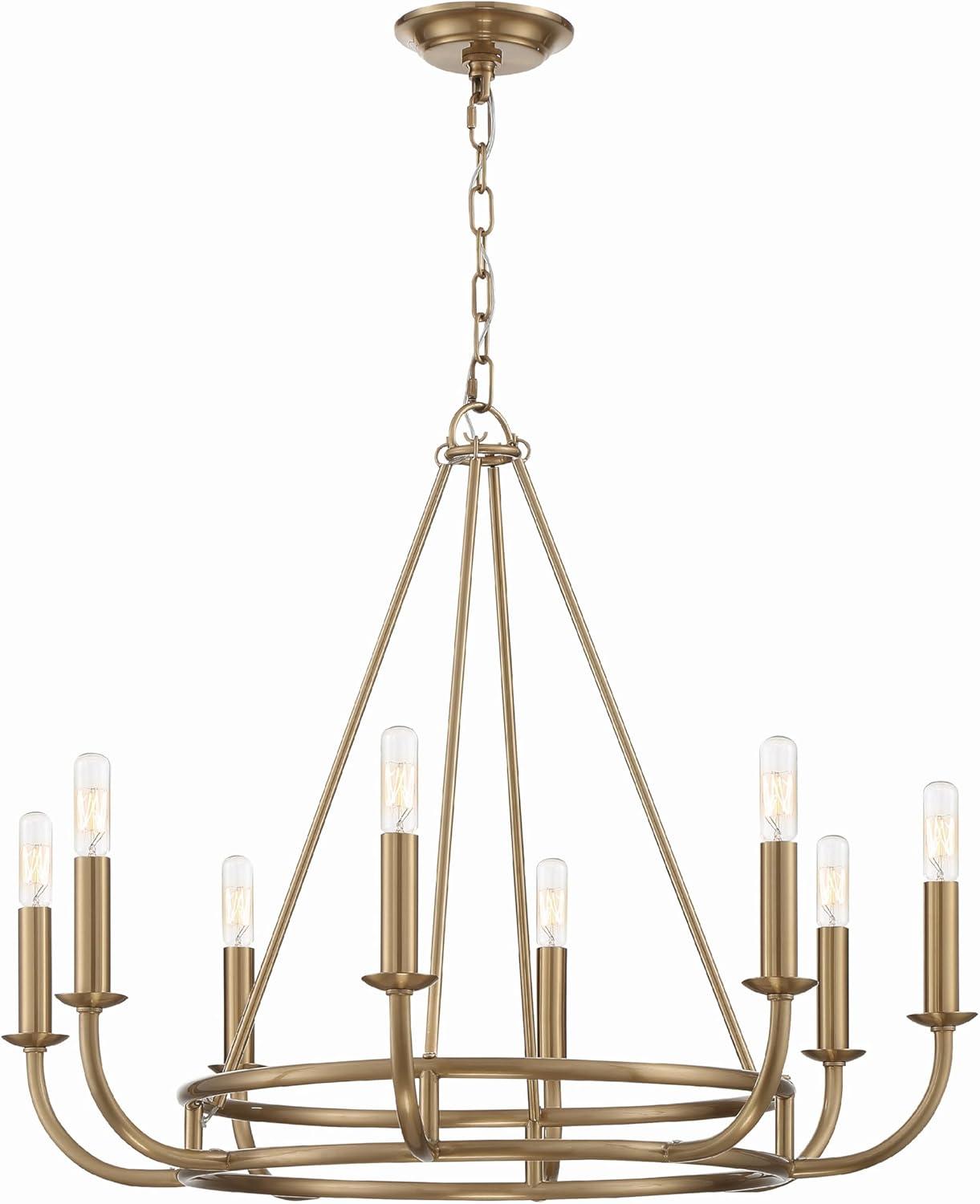 8 Light Chandelier-Aged Brass Finish    -Traditional Installation Crystorama Lighting Bai-A2108-Ag