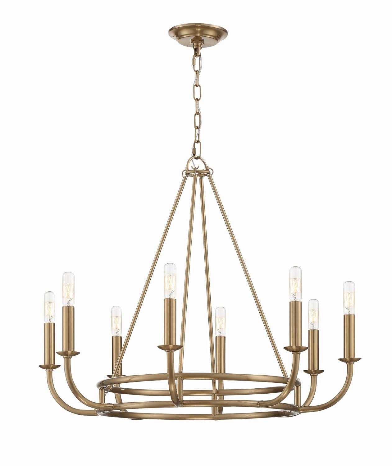 8 Light Chandelier-Aged Brass Finish    -Traditional Installation Crystorama Lighting Bai-A2108-Ag