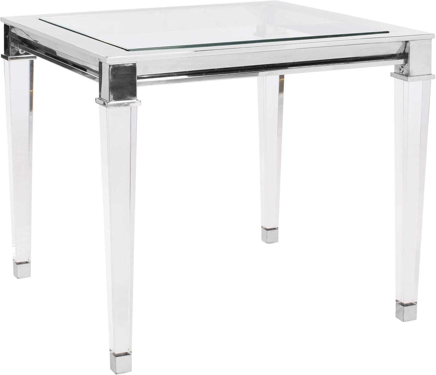 Charleston Square Silver Acrylic & Glass End Table