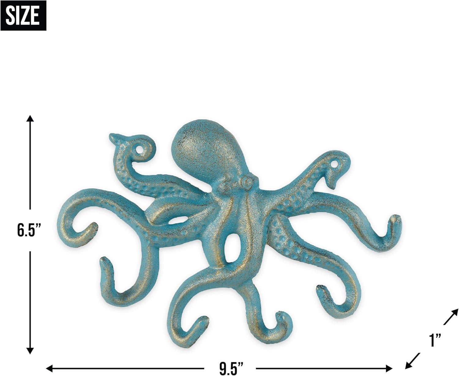 DII Decorative Cast Iron Wall Hook Collection, Octopus