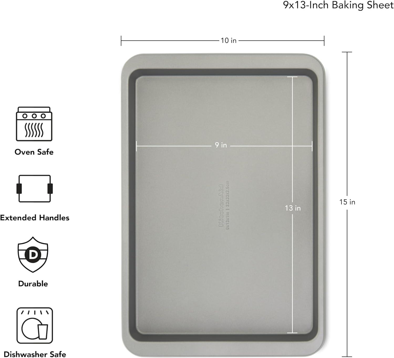 KitchenAid Nonstick Aluminized Steel 9x13 inch Baking Sheet, Contour Silver