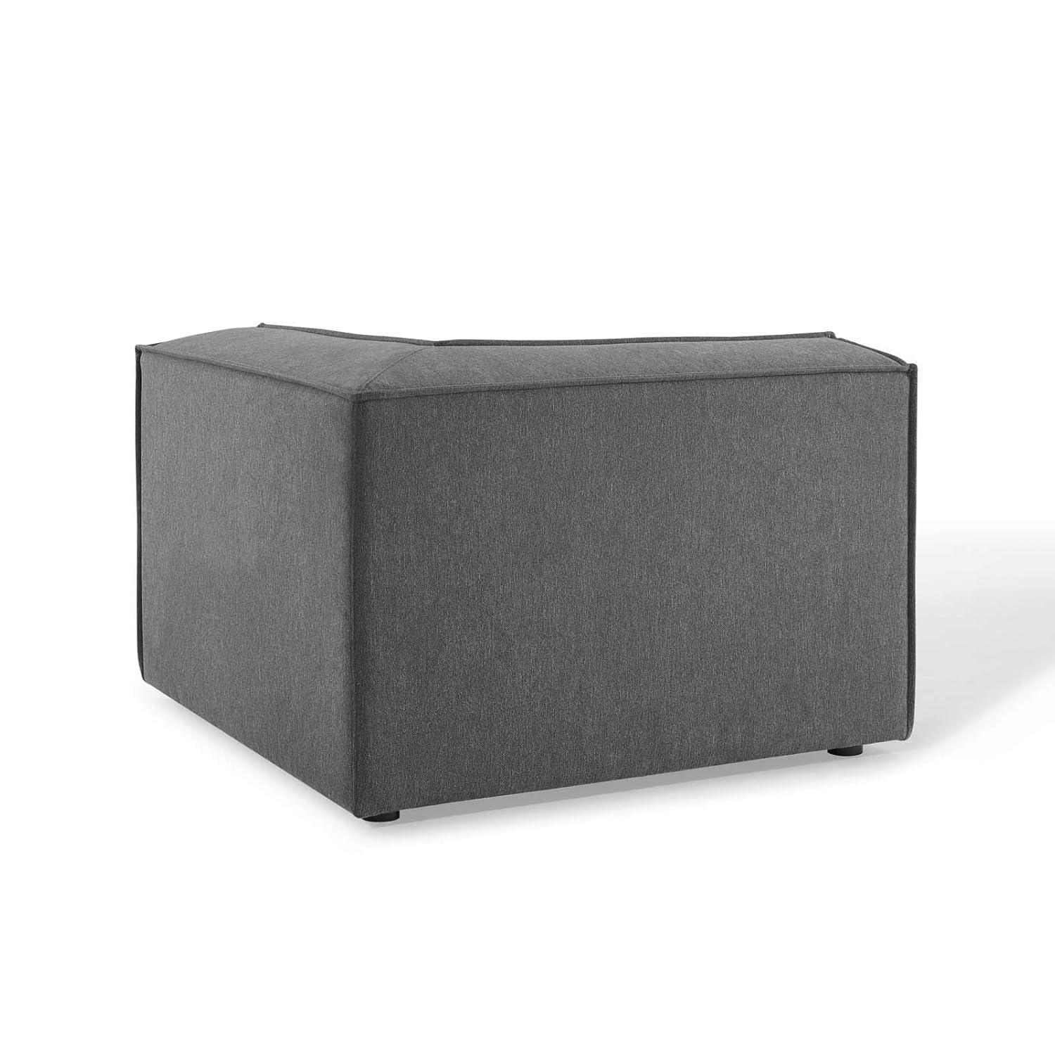 Restore Sectional Sofa Corner Chair Charcoal - Modway: Upholstered, Wood Frame, Modern Style, Polyester Fabric