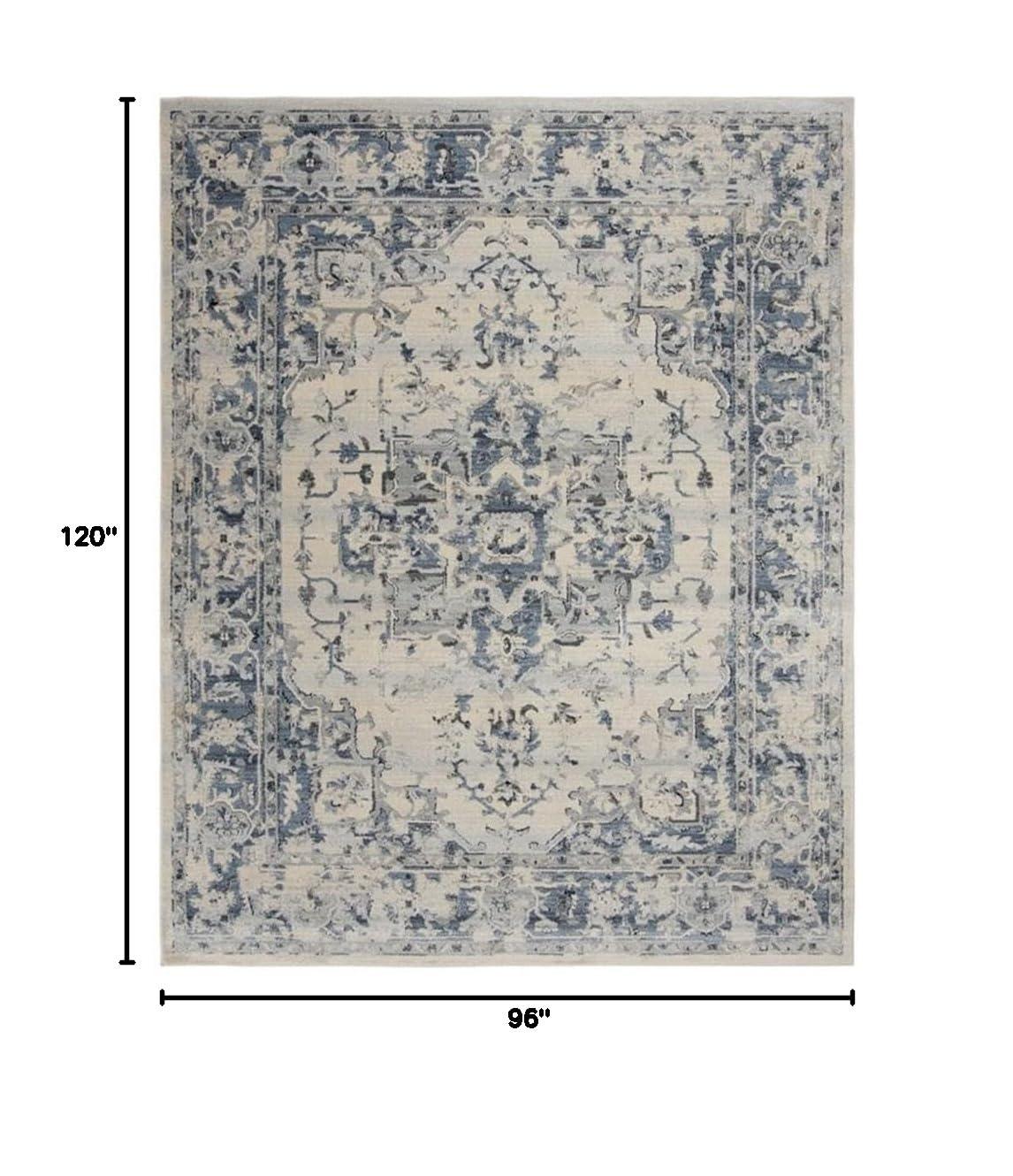 Charleston CHL411 Loomed Indoor Area Rug - Ivory/Navy - 8'x10' - Safavieh