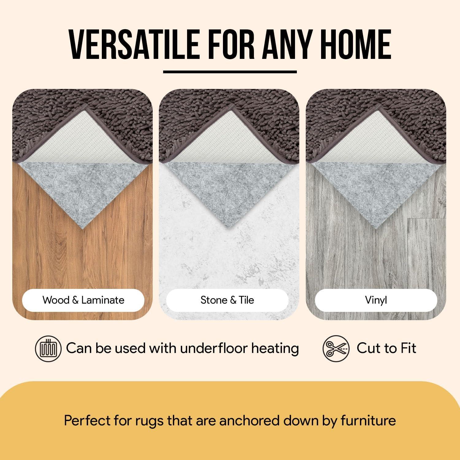 Premium Felt Rug Pad 5x8 Feet, Thick Rug Pads for Hardwood Floors, Laminate, Vinyl, Stone, Carpet & Tile, Under Rug Padding