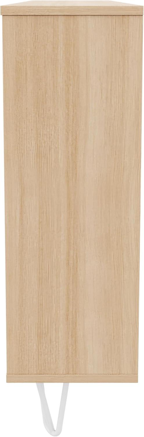 Nexera Slim 2 Doors Storage Cabinet Golden Maple: Modern Accent Furniture, Wood Composite, Fixed Shelves