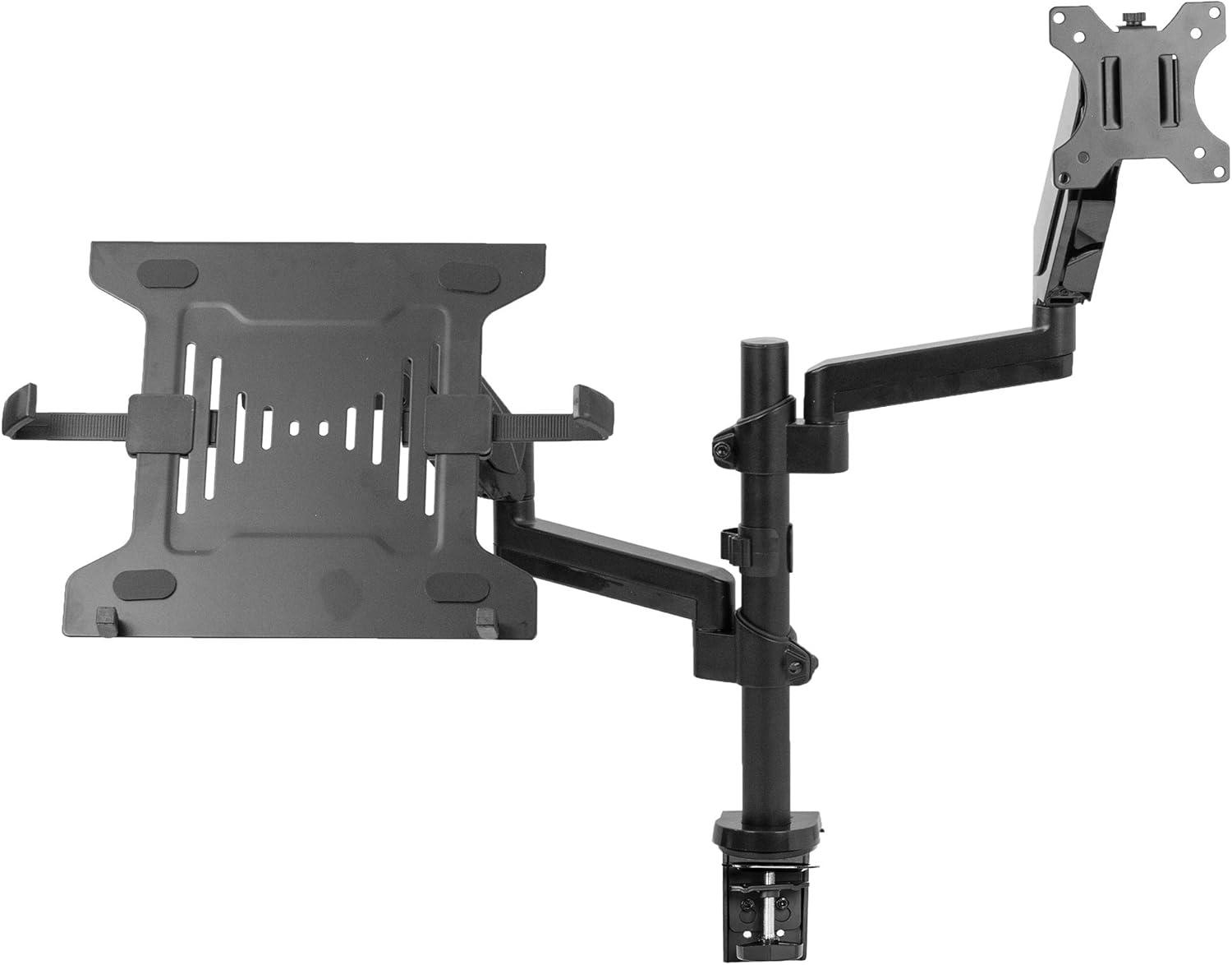 Pneumatic Arm Single Monitor and Laptop Desk Mount