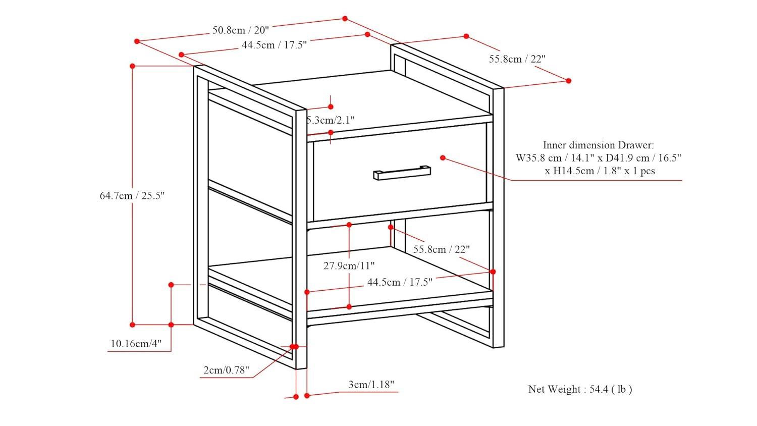 Riverside 1 - Drawer Nightstand