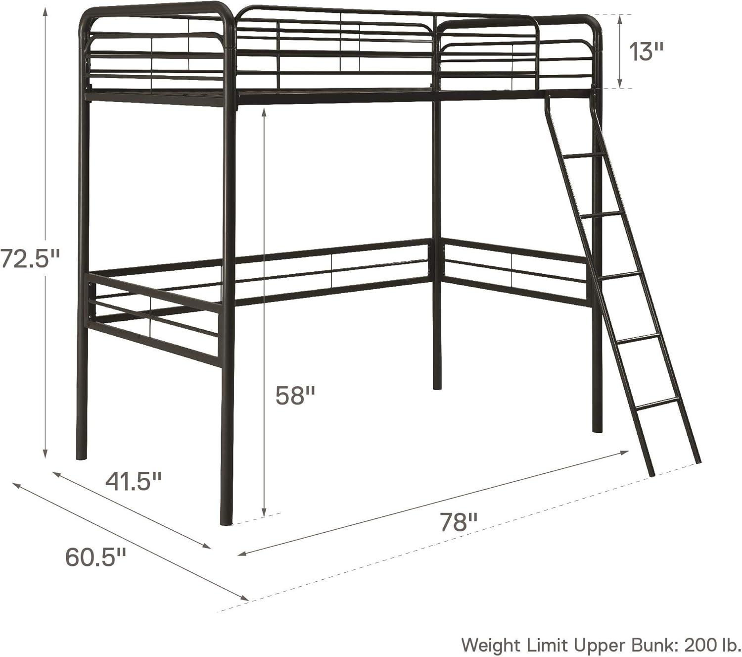 DHP Tommy Twin Metal Loft Bed