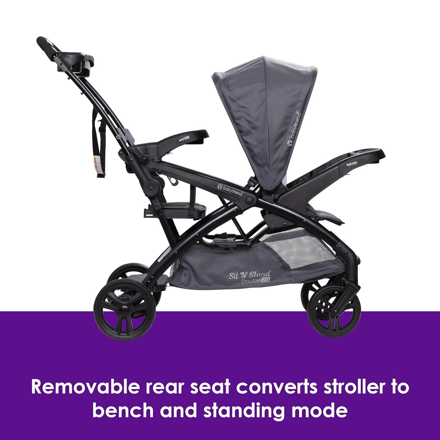 Baby Trend Sit N Stand Double 2.0 Stroller - Dash Gray