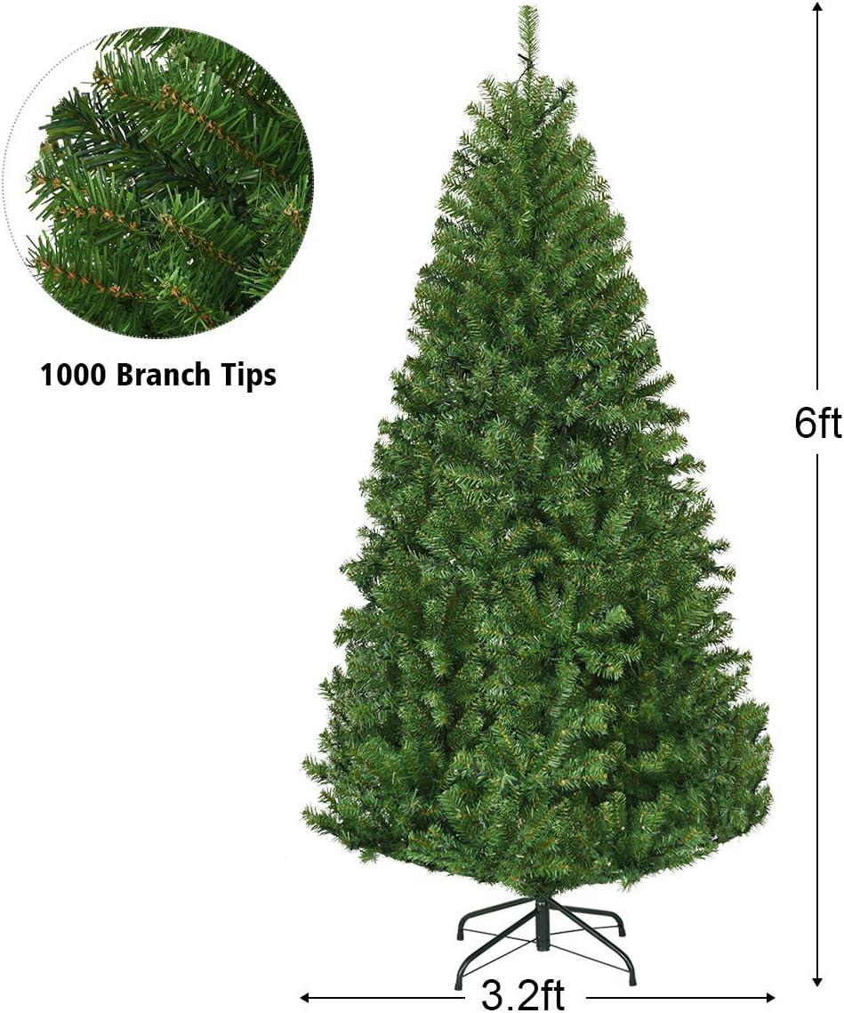 6 FT Pre-Lit Multicolor LED Artificial Christmas Tree with Metal Stand