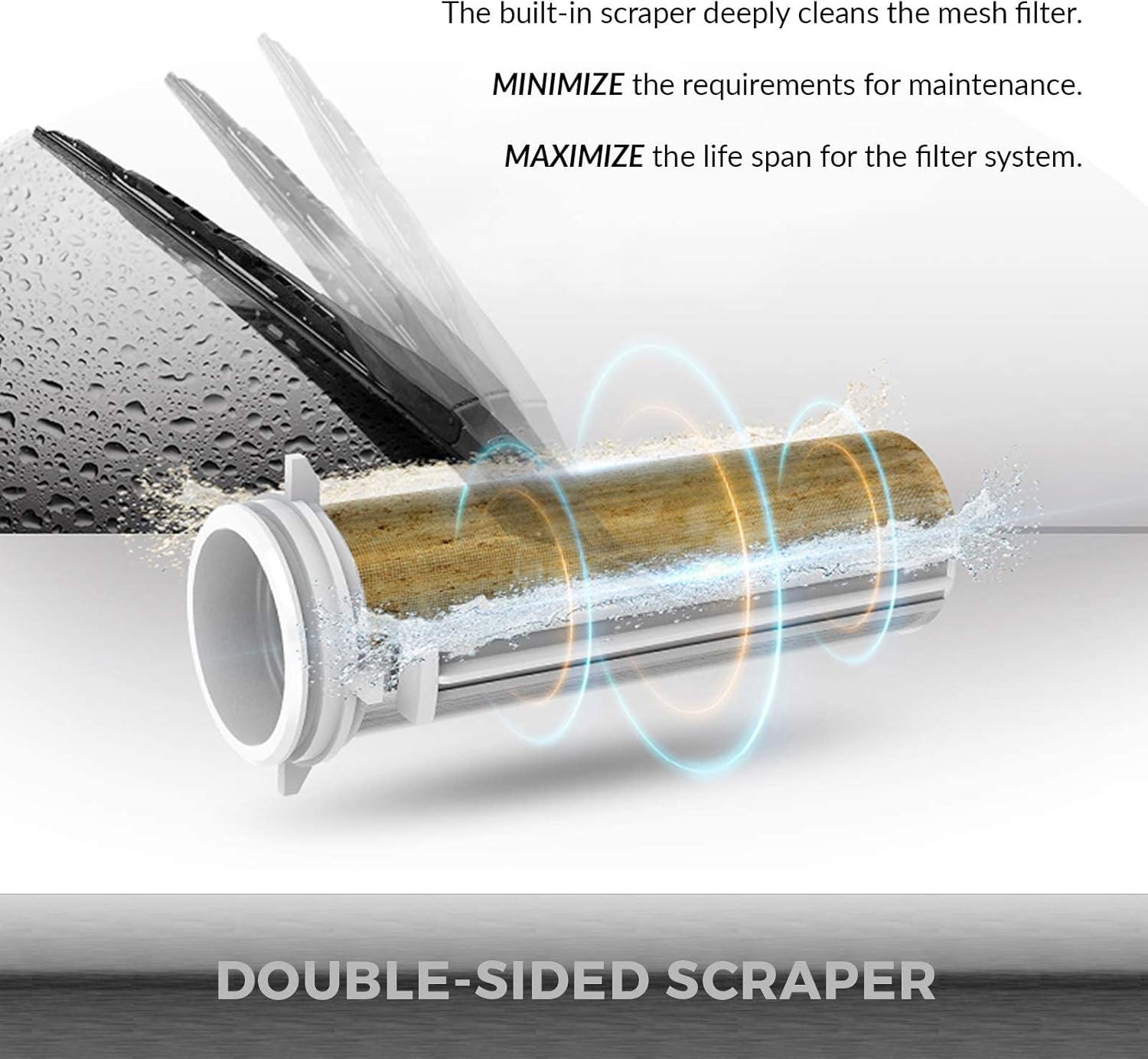 iSpring WSP50GR - Reusable Spin Down Sediment Water Filter (50 Micron w/Scraper & 360°Head)