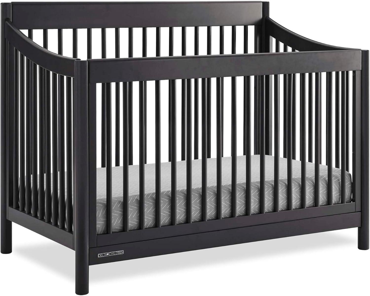 Midnight Grey 6-in-1 Convertible Crib with Modern Spindles