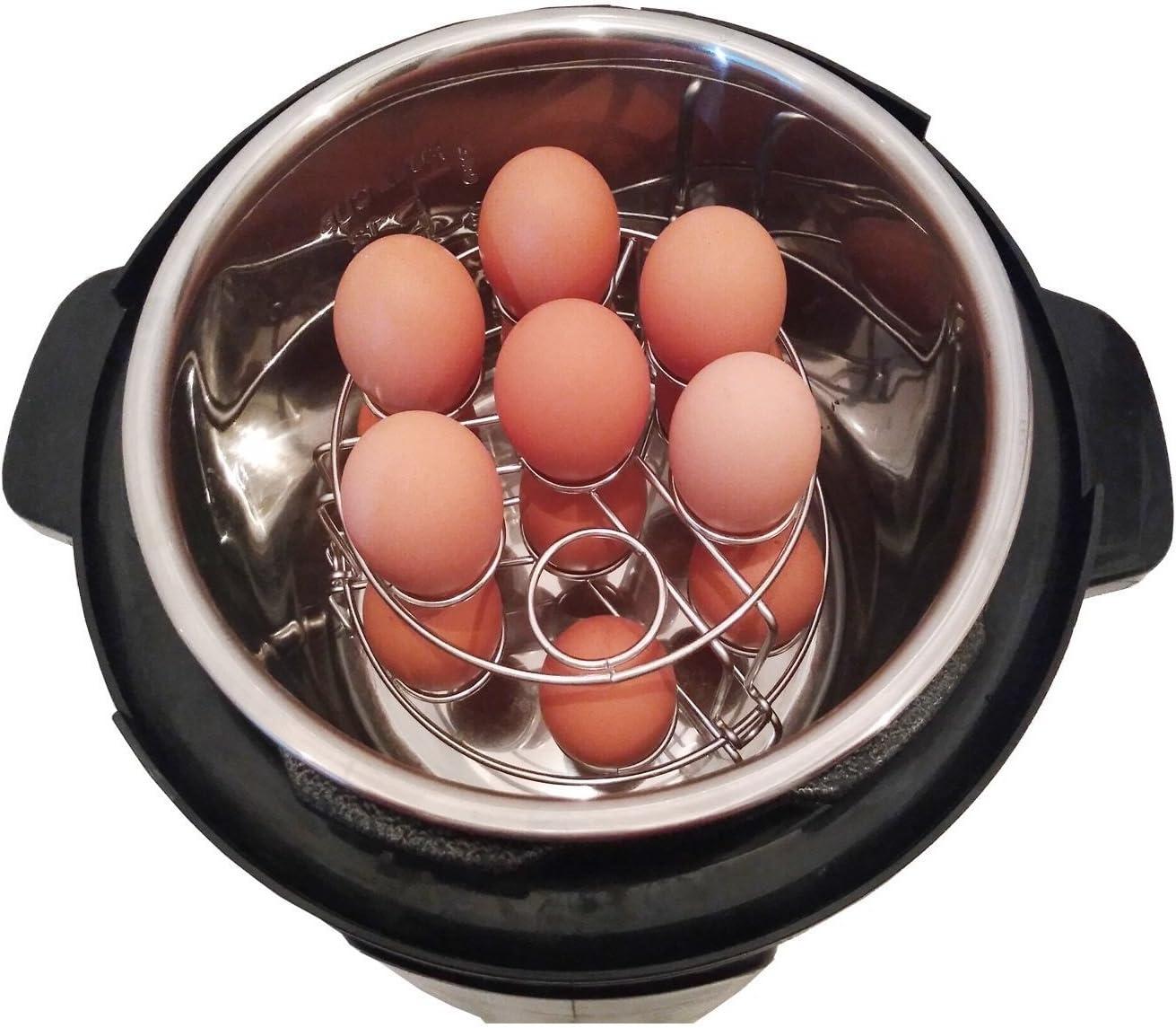 Egg Steamer Rack Trivet for Instant Pot Accessories 5 Qt, 6 Qt, 8 Qt Pressure Cooker 2 Pack Stackable 304 Stainless Steel Multipurpose Cooling Rack,Cooking