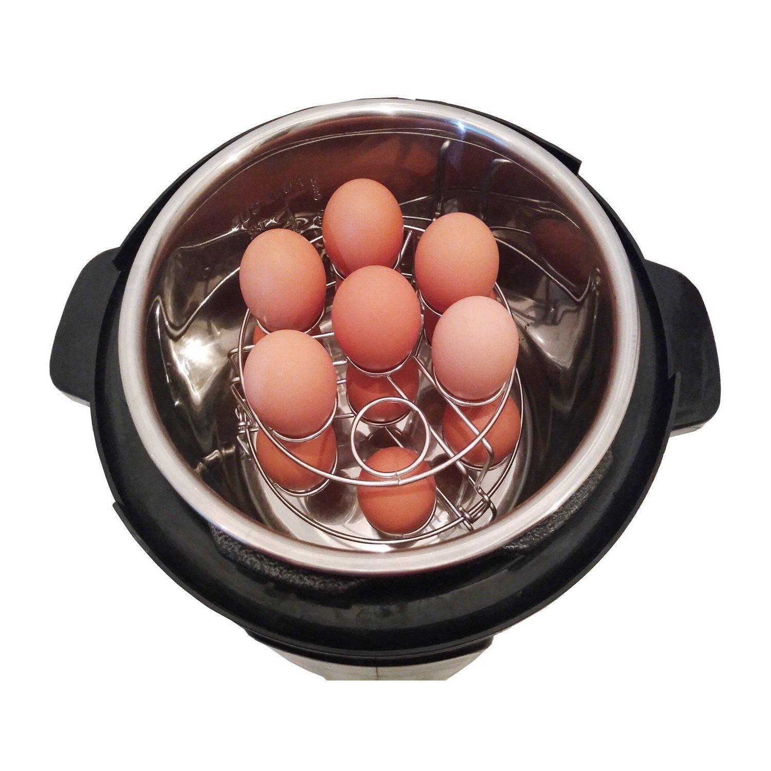 Egg Steamer Rack Trivet for Instant Pot Accessories 5 Qt, 6 Qt, 8 Qt Pressure Cooker 2 Pack Stackable 304 Stainless Steel Multipurpose Cooling Rack,Cooking