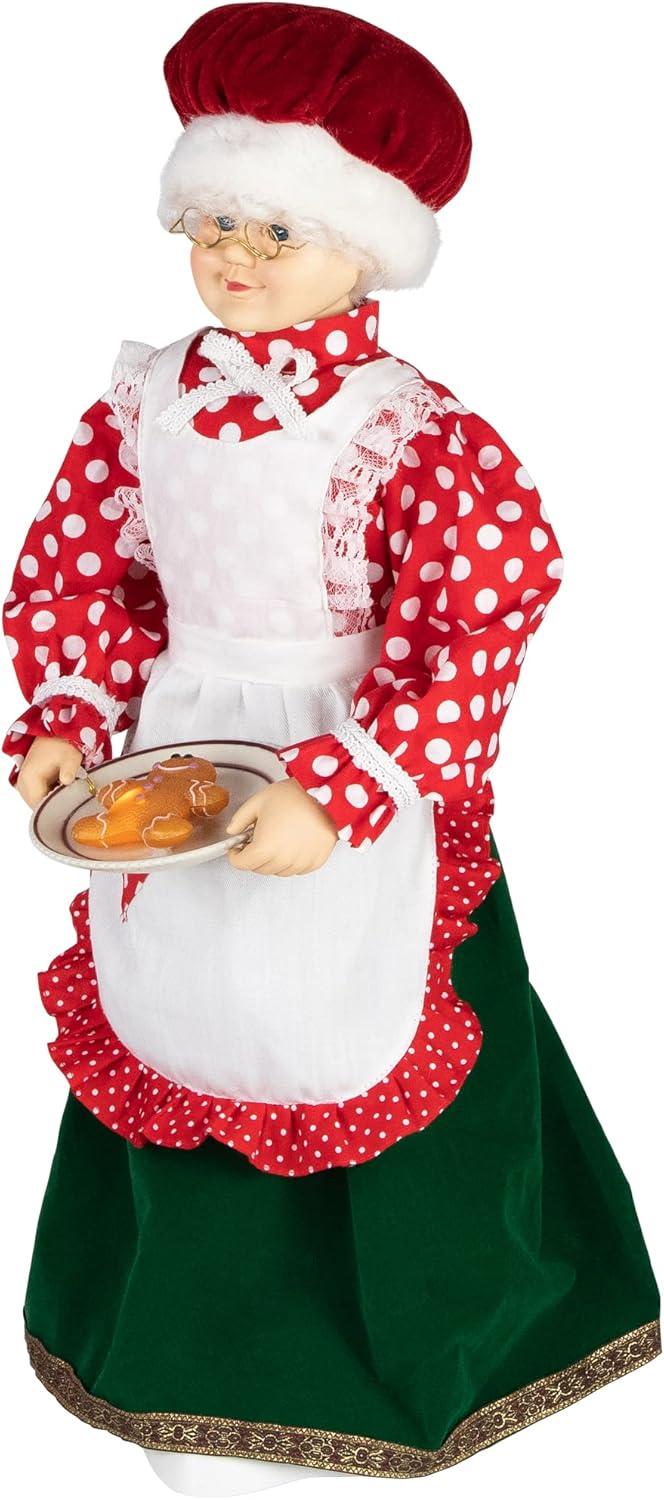 Mrs. Claus with Gingerbread Cookie Figure