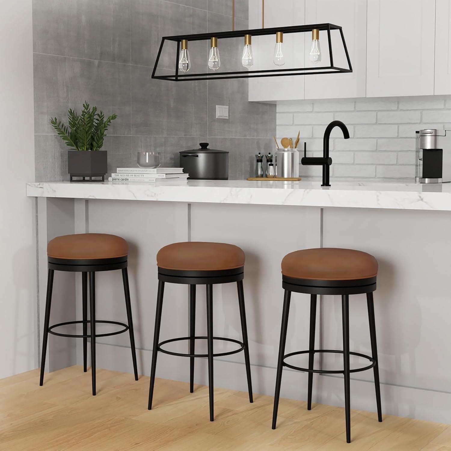 Hillsdale Aubrie Metal Counter Height Swivel Stool, Matte Black