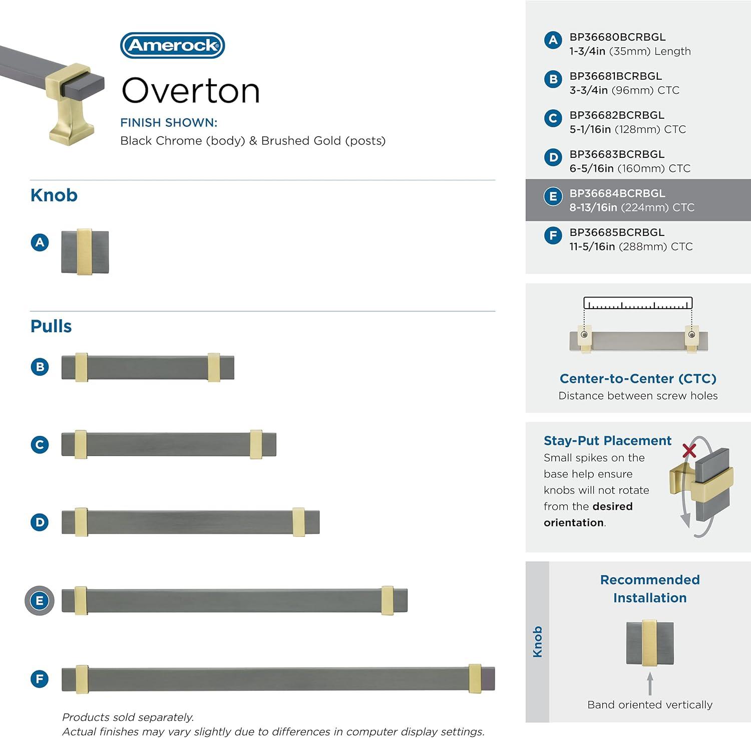 Amerock Overton Split Finish Cabinet or Drawer Pull