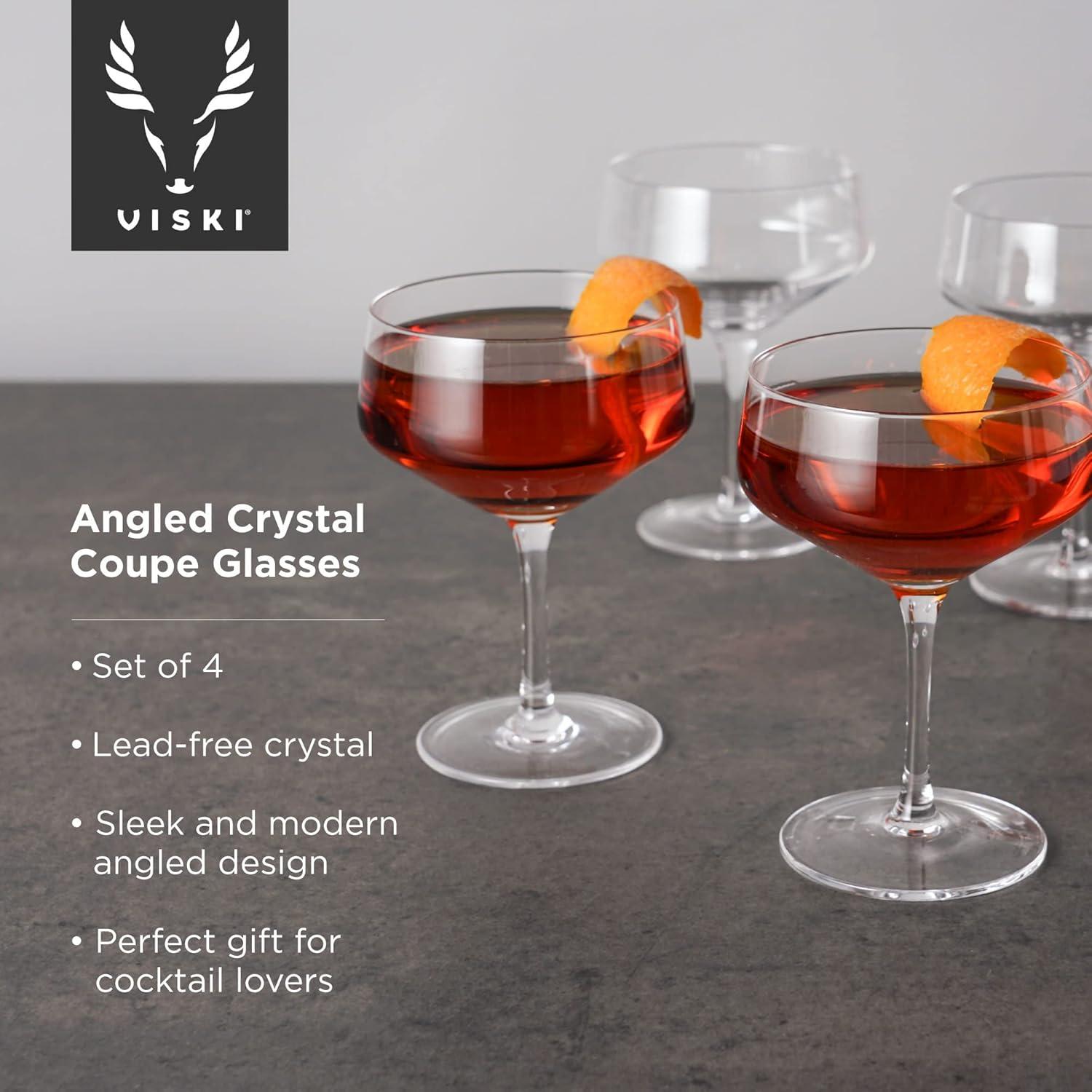 Raye Angled Crystal Coupe Glasses