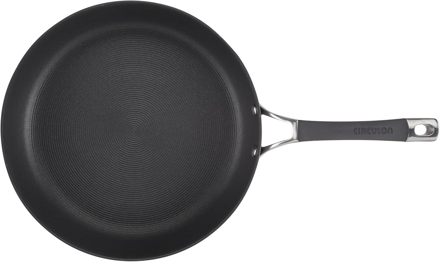 Circulon Radiance 12" Covered Deep Skillet: Nonstick Hard Anodized, 12 Inch with Lid, Oven & Dishwasher Safe