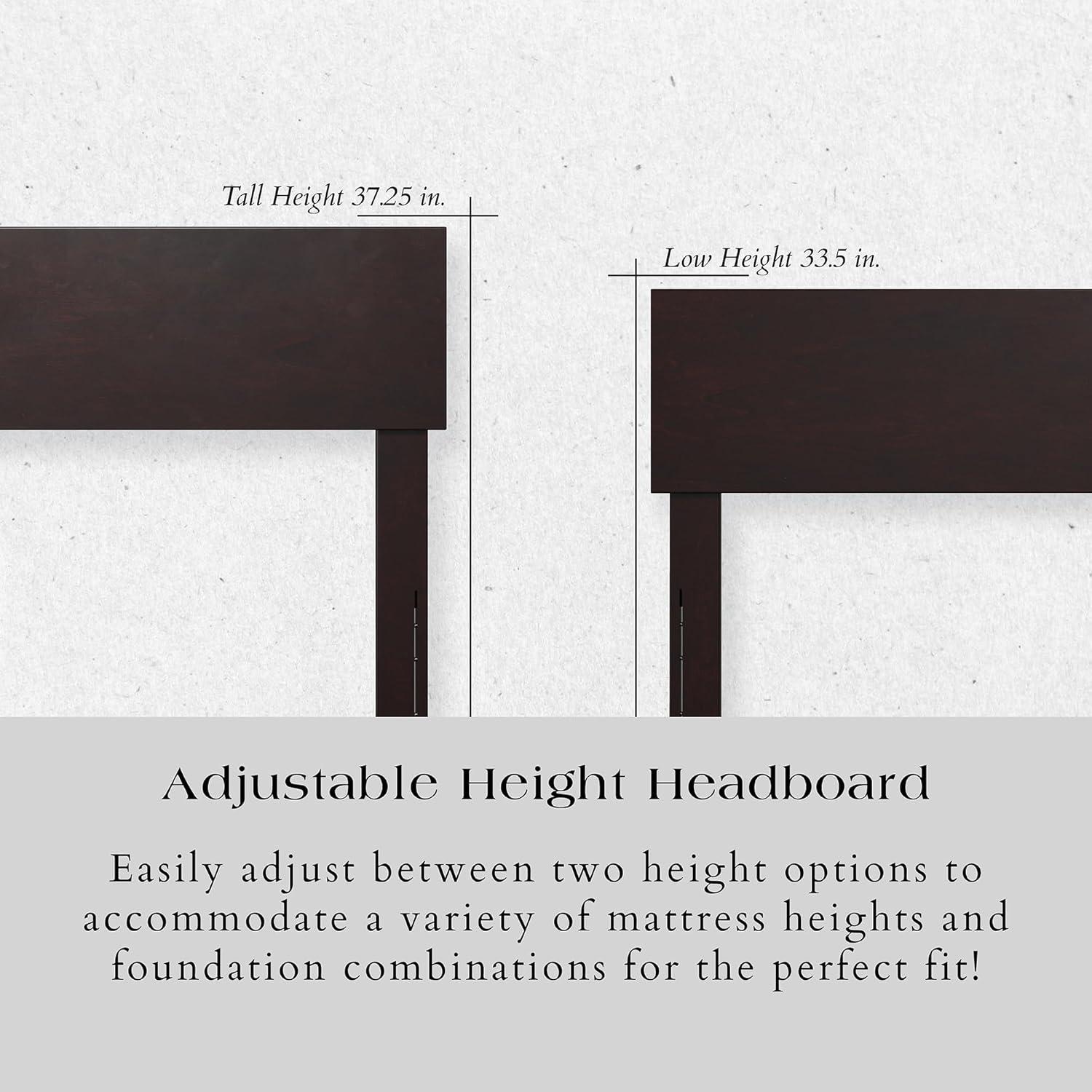 AFI Aria Full Modern Solid Wood Low Profile Platform Bed, Espresso