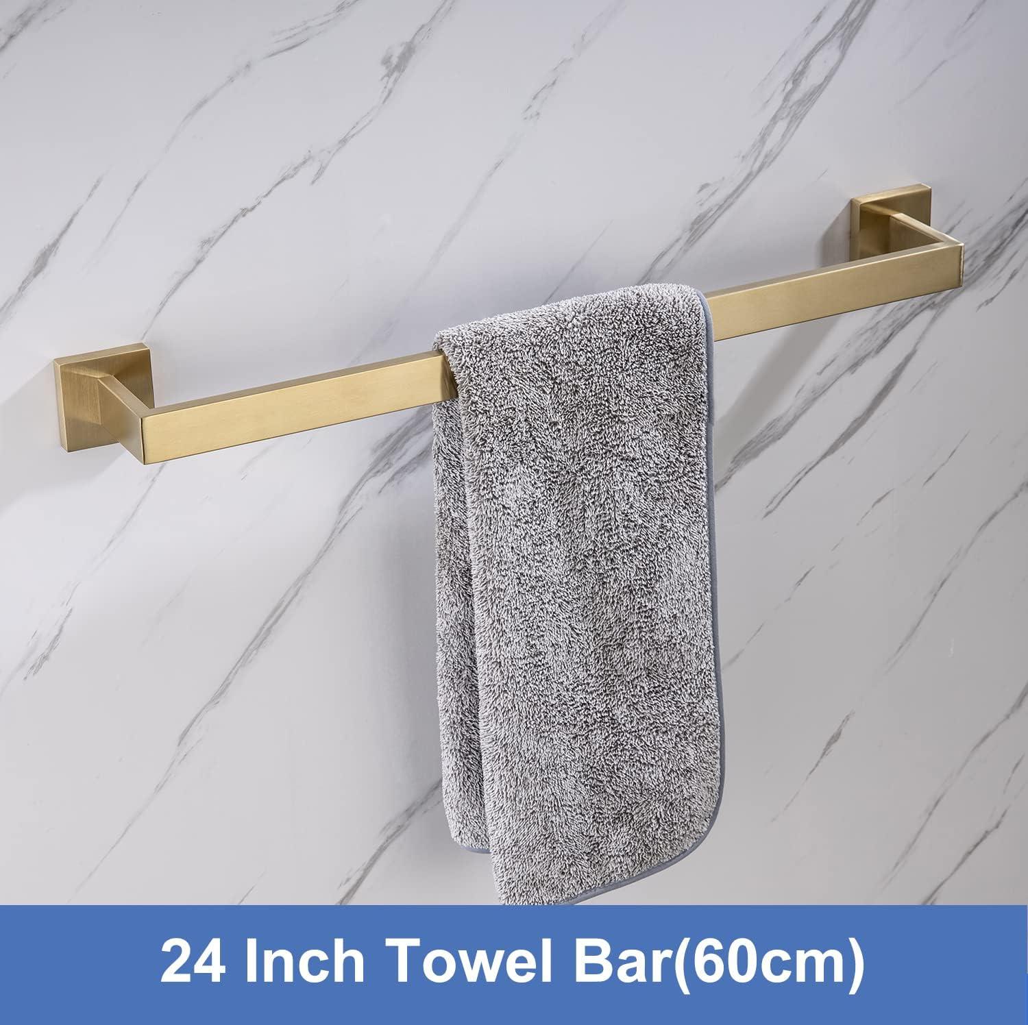 4 - Piece Stainless Steel Bathroom Towel Rack Set Wall Mount