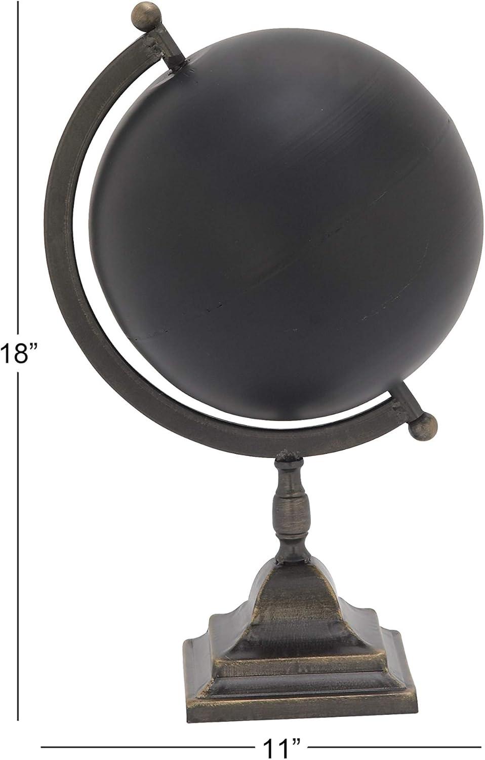 Sleek Industrial Black Iron 20" Decorative Globe