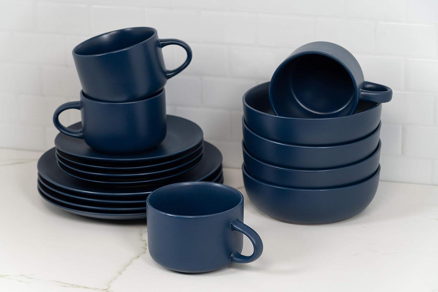 Wazee Matte 16 Piece Dinnerware Set, Service for 4