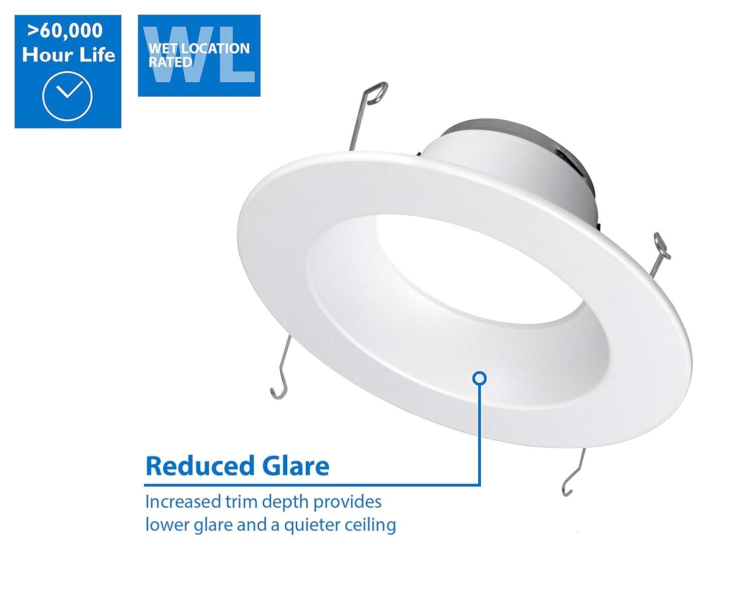 NICOR Lighting DLR565081204KWH 6'' Dimmable LED Retrofit Recessed Lighting Kit