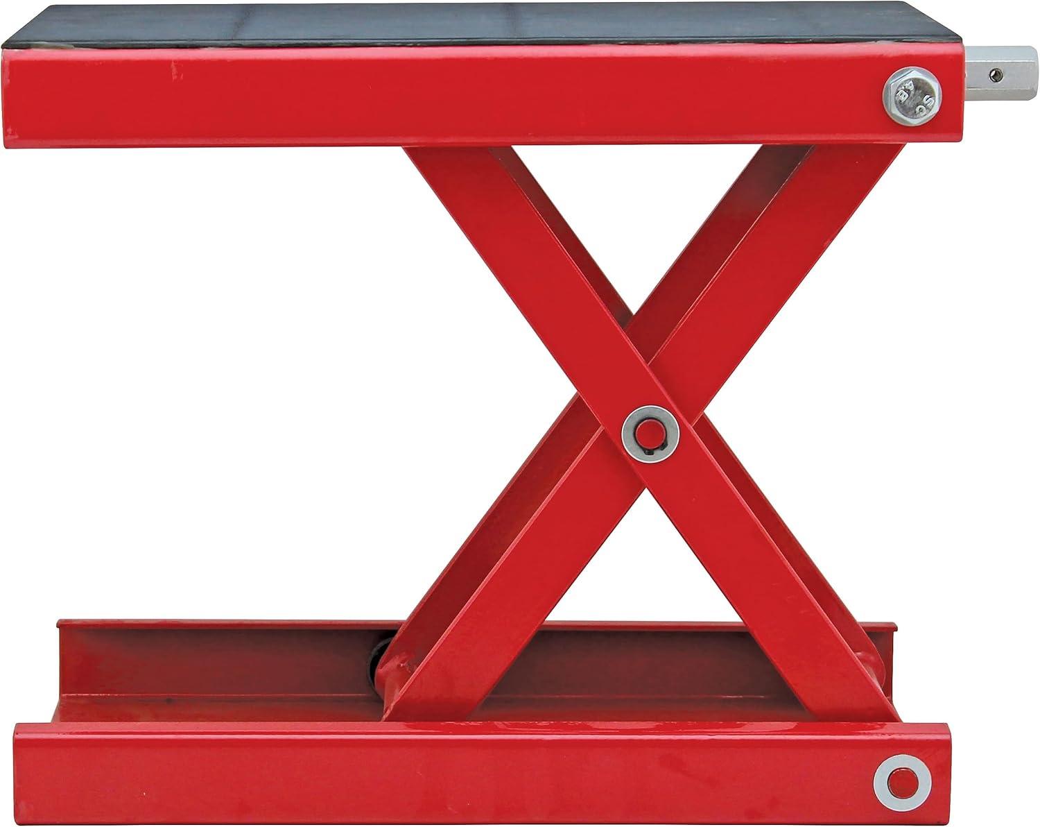 Extreme Max 5001.5044 1100 lb. Motorcycle Scissor Jack for Repair and Maintenance - Wide Non-Slip Padded Deck (9" x 15-1/8")