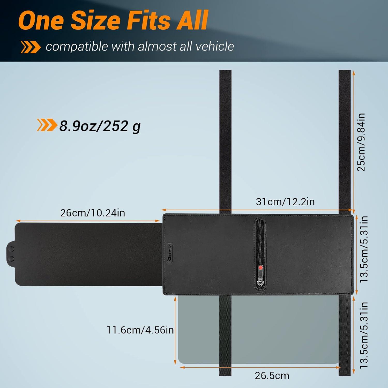 Car Visor Extender, Polarized Sun Visor Extender with Zipper, One Pull Down Sunshade & One Side Shade Sun Block Piece for Protection from Sun Glare, UV Rays, Universal for Most Cars (2 Pack)