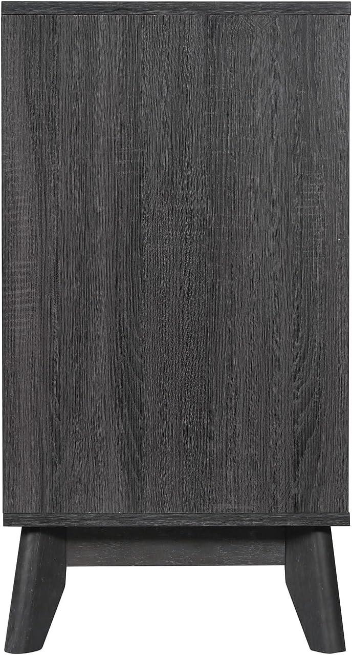 Flash Furniture 60" Buffet Cabinet with 4 Soft Close Doors and Adjustable Shelves - Black Wash