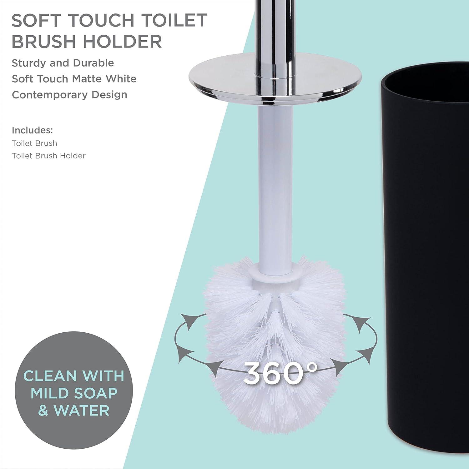 Soft Touch Toilet Brush Holder Black - Bath Bliss