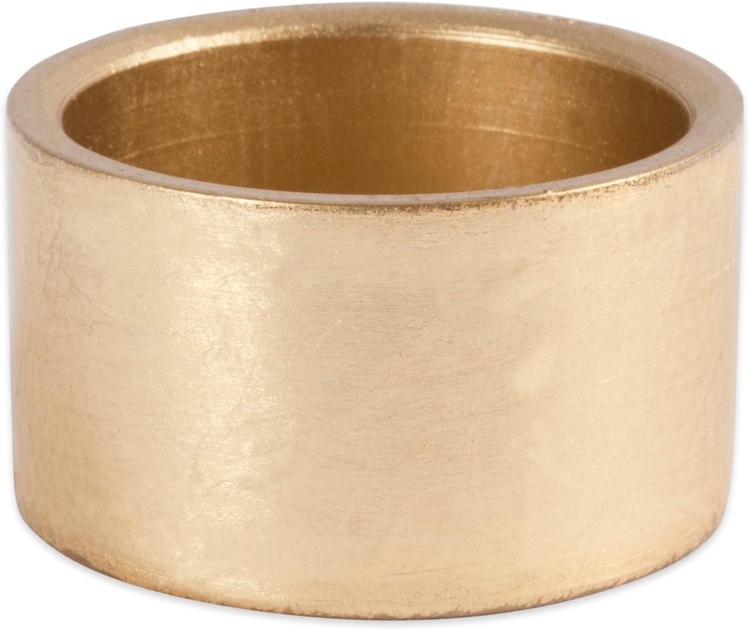 Gold Round Painted Acrylic Napkin Ring Set of 6