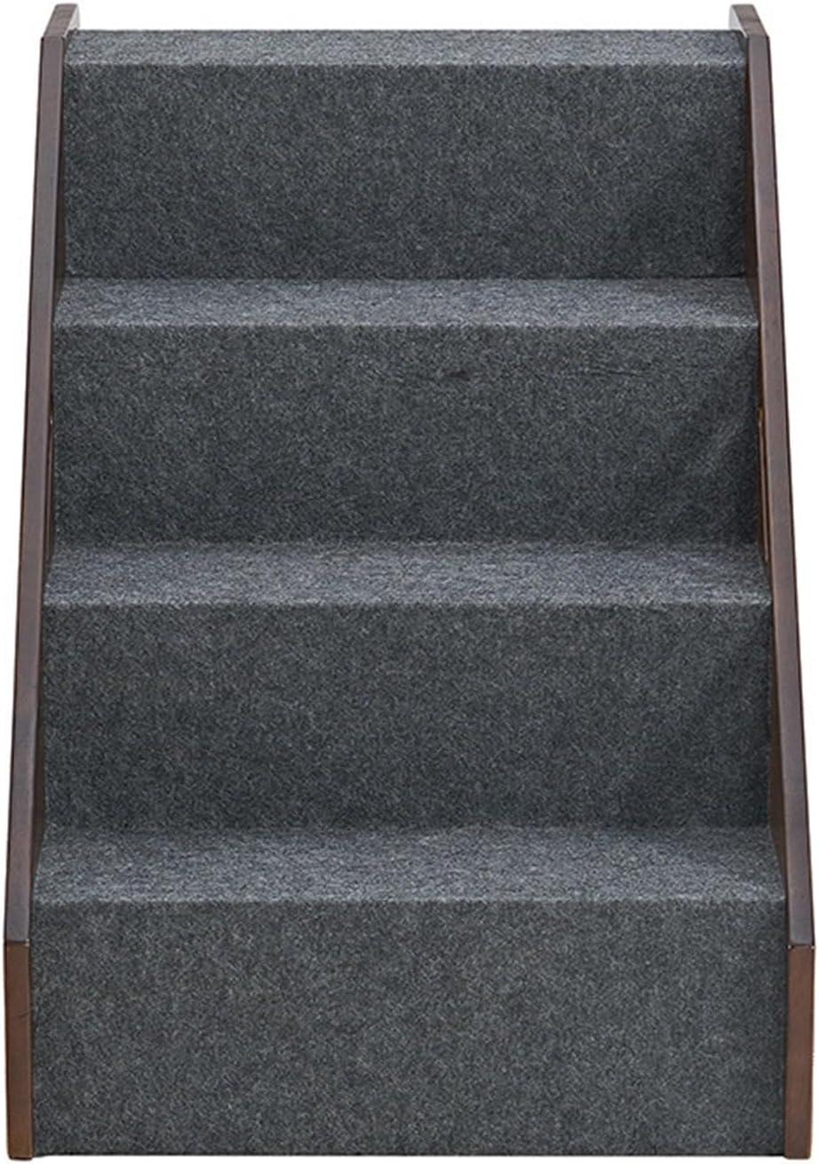 MECO Stakmore Pet Steps with Solid Hardwood Construction and Foldable Design, Stairs for High Beds for Pets in All Life Stages, Espresso