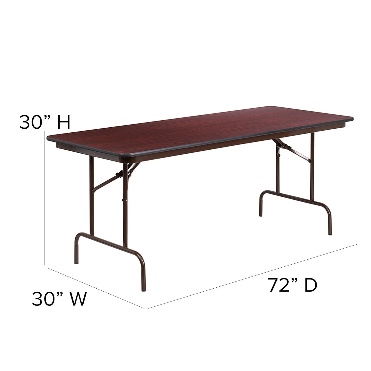 Flash Furniture Wofford 24" x 48" Rectangular High Pressure Mahogany Laminate Folding Banquet Table