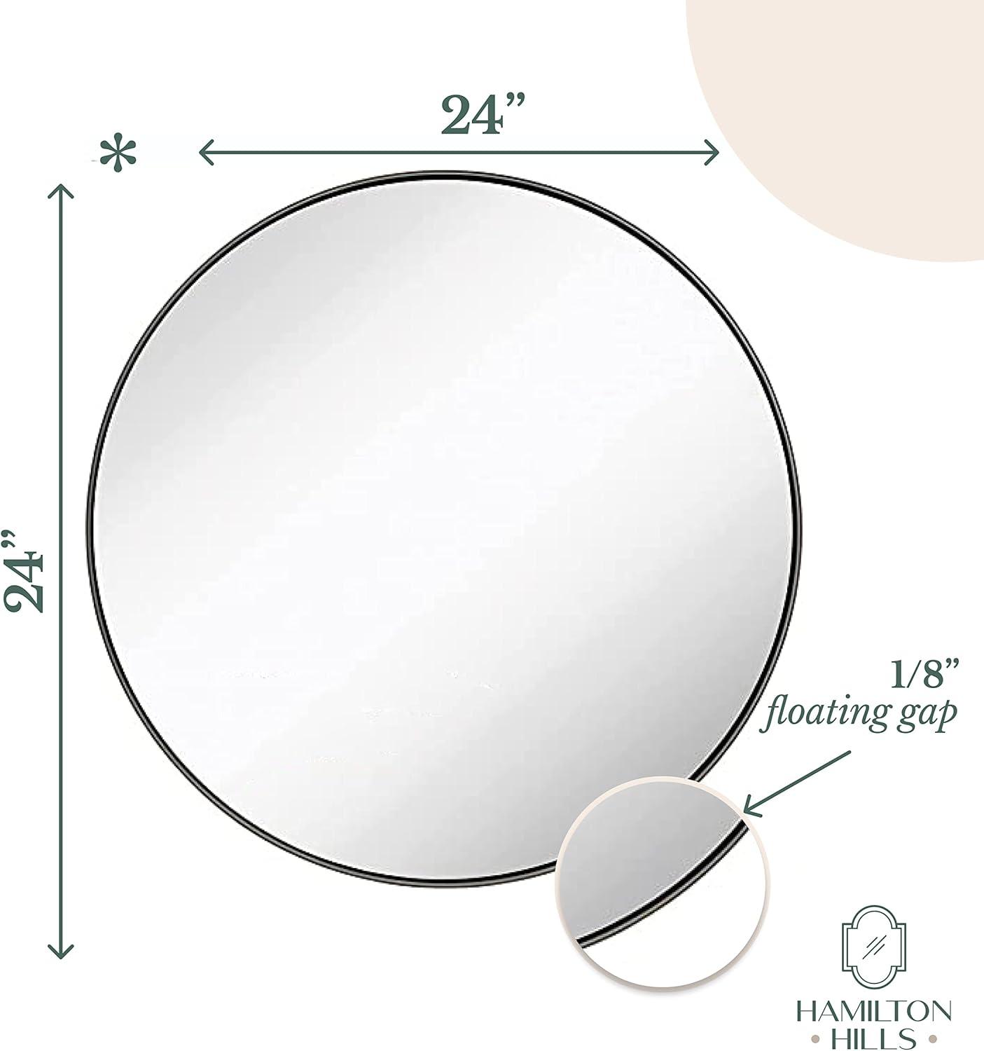 Hamilton Hills 24" Bronze Circle Deep Set Metal Round Frame Mirror Contemporary