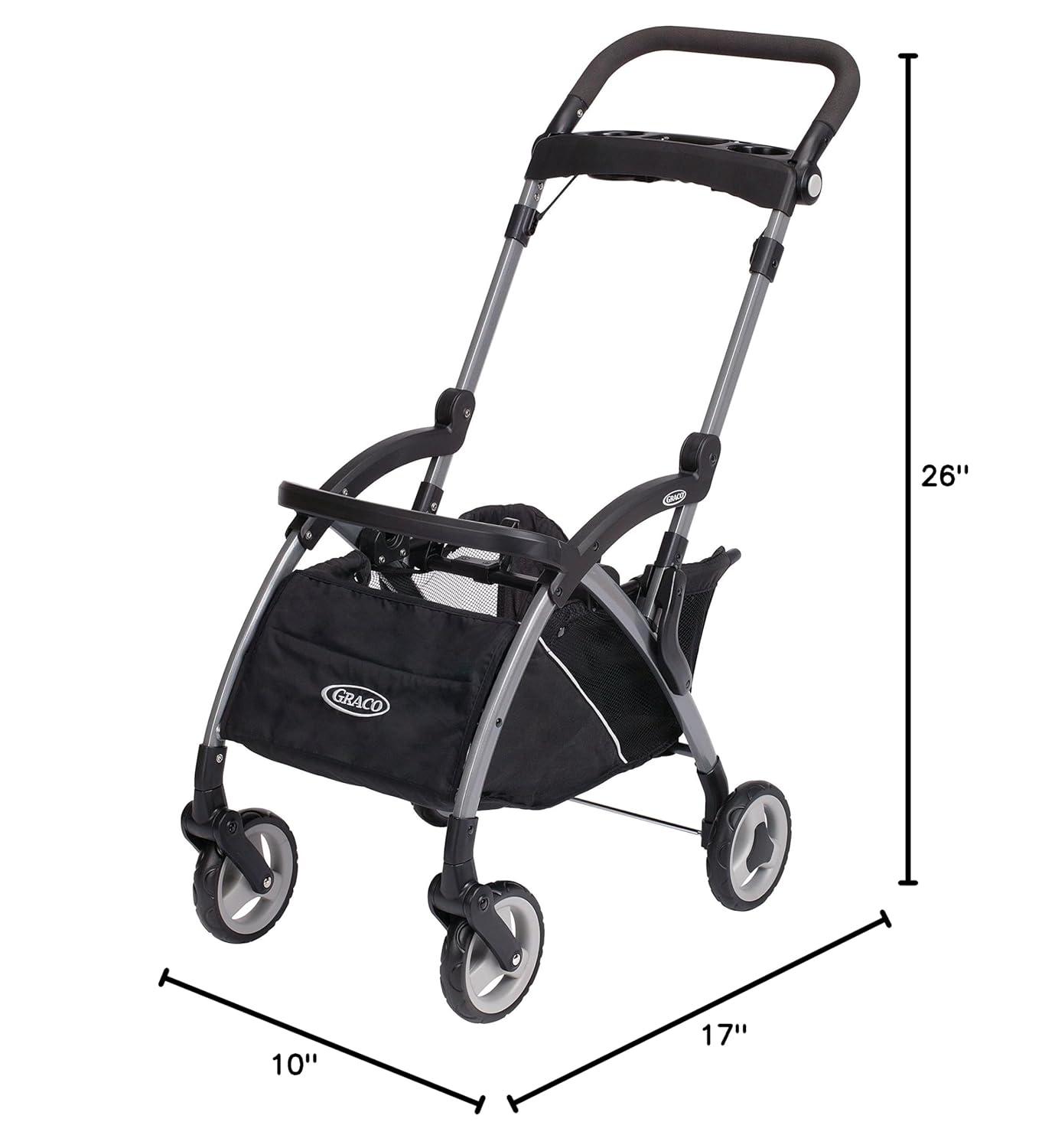 Graco Snugrider Elite Infant Car Seat Frame and Baby Stroller, Black, 15.77 lb.