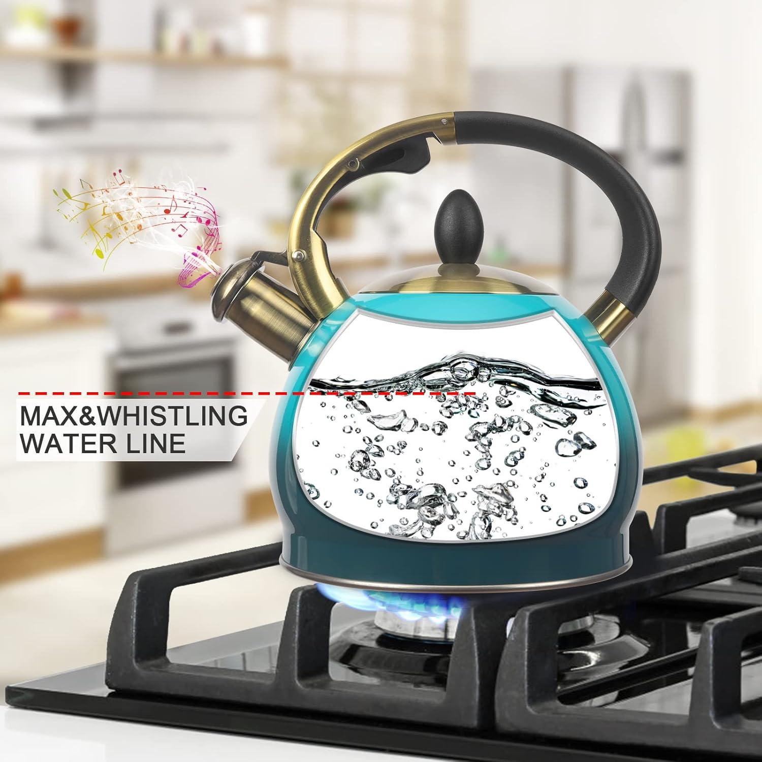 Tea Kettle -3.0 Quart Tea Kettles Stovetop Whistling Teapot Stainless Steel Tea Pots for Stove Top Whistle Tea Pot