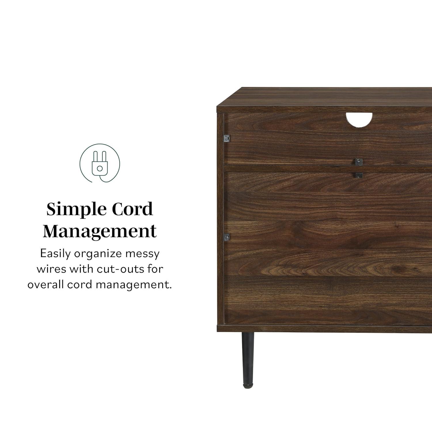 Lincoln 25" Modern Storage Bedroom Nightstand in Dark Walnut