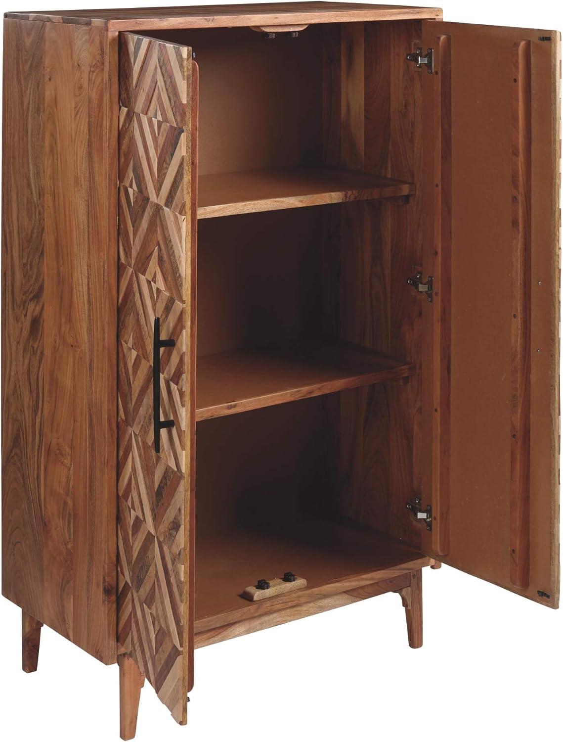 Gabinwell Accent Cabinet Brown/Beige - Signature Design by Ashley: Mid-Century Modern, Two-Tone Wood Finish, Fixed Shelves