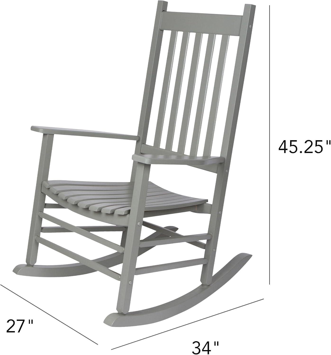 Shine Company Traditional Hardwood Indoor/Outdoor Patio Porch Rocker in Gray