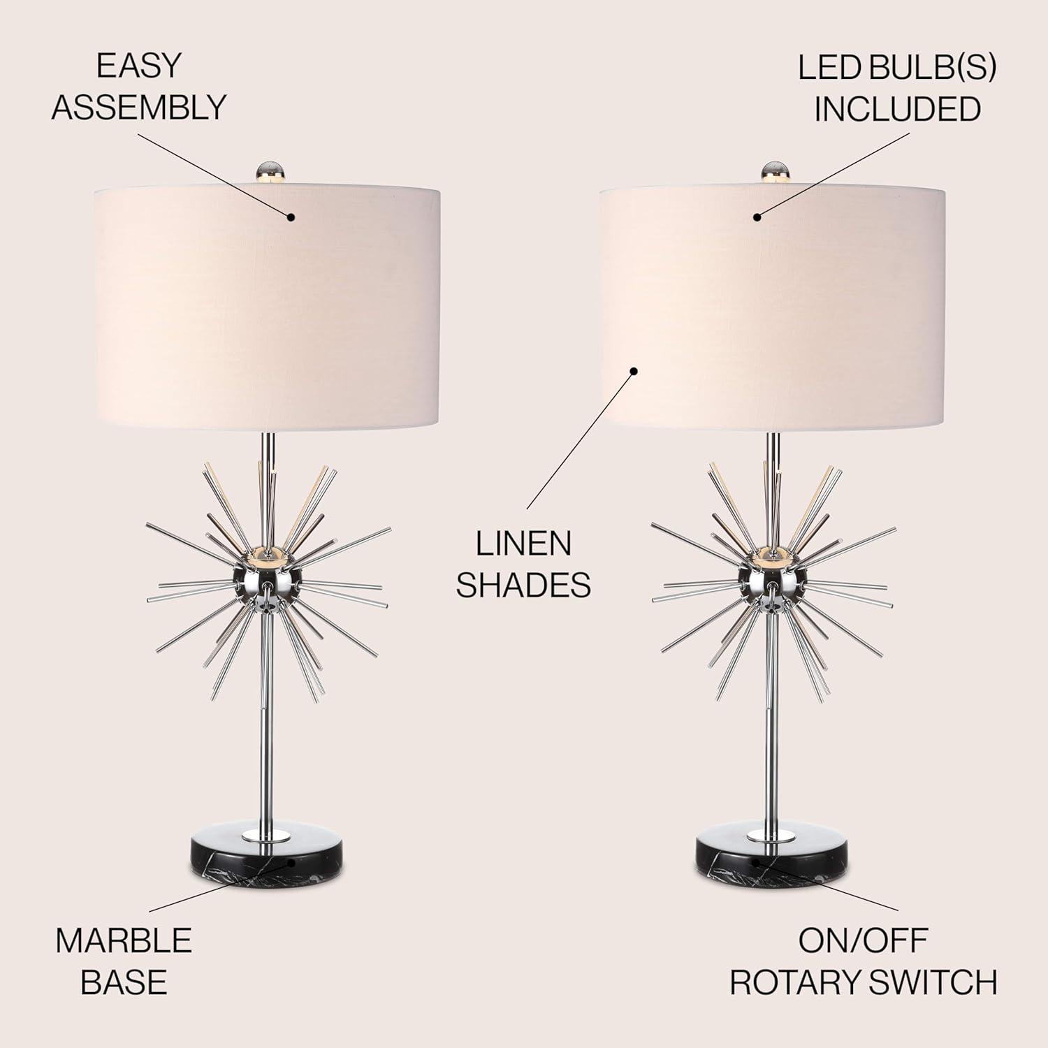 Jonathan Y Lighting Jyl2011a-Set2 Aria 1 Light 31-1/2" Tall Led Buffet Table Lamp - Chrome