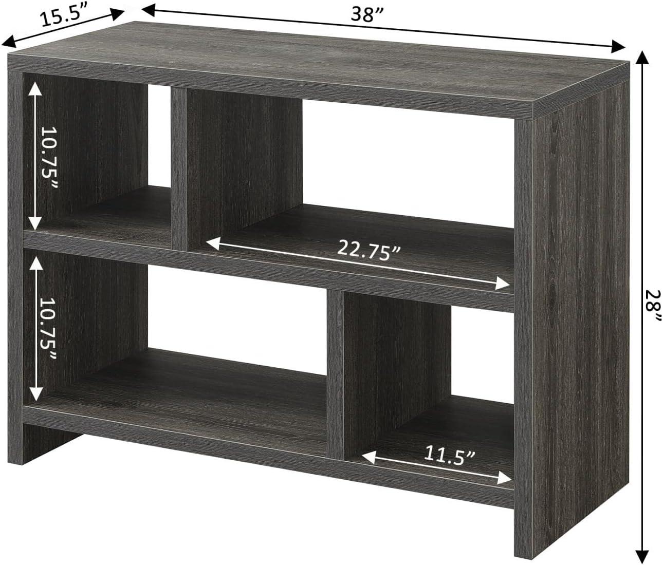 Convenience Concepts Northfield Console 3 Tier Bookcase, Weathered Gray