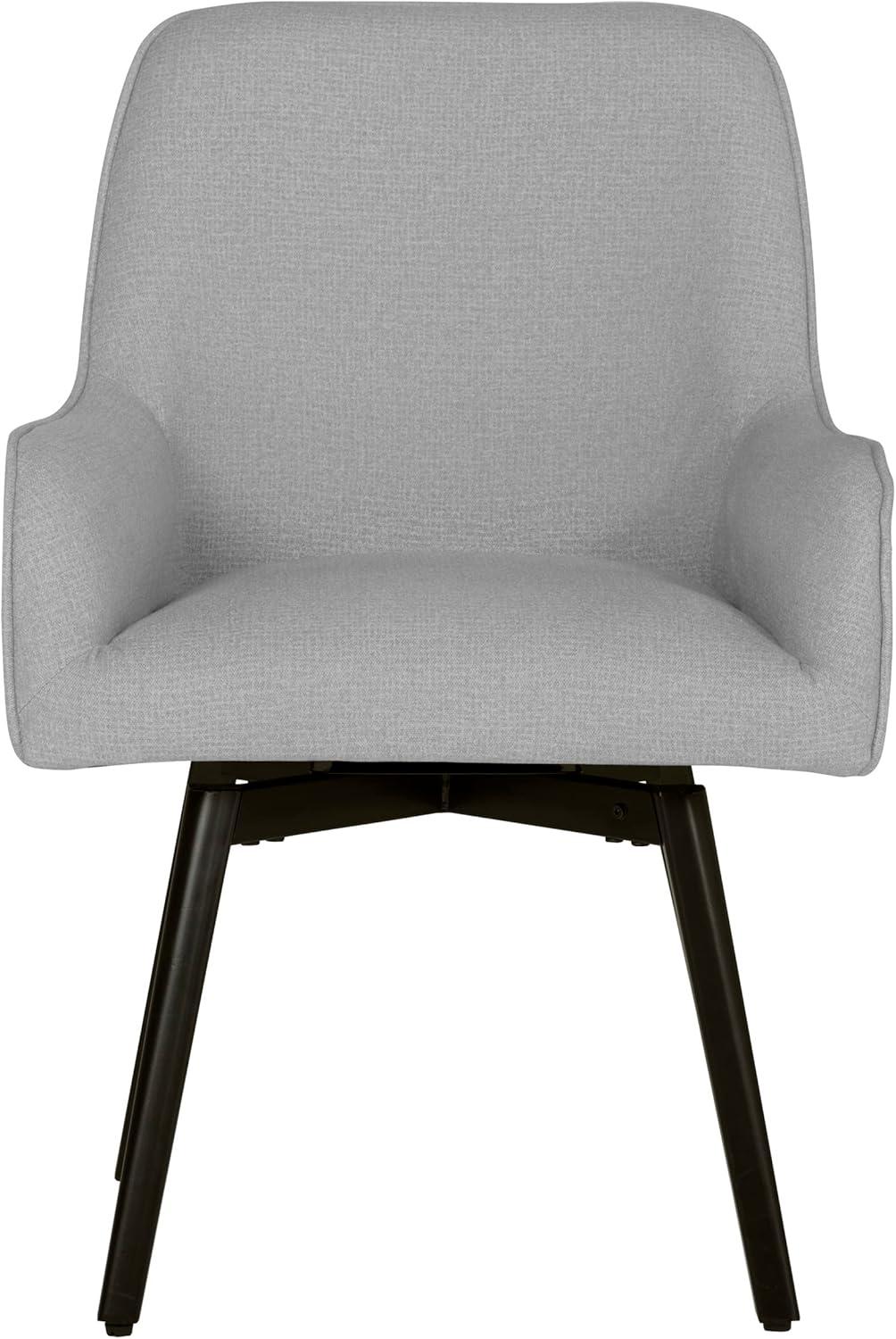 Studio Designs Home Spire Luxe Swivel Chair with Arms, Dining/Office, Black/Heather Fabric