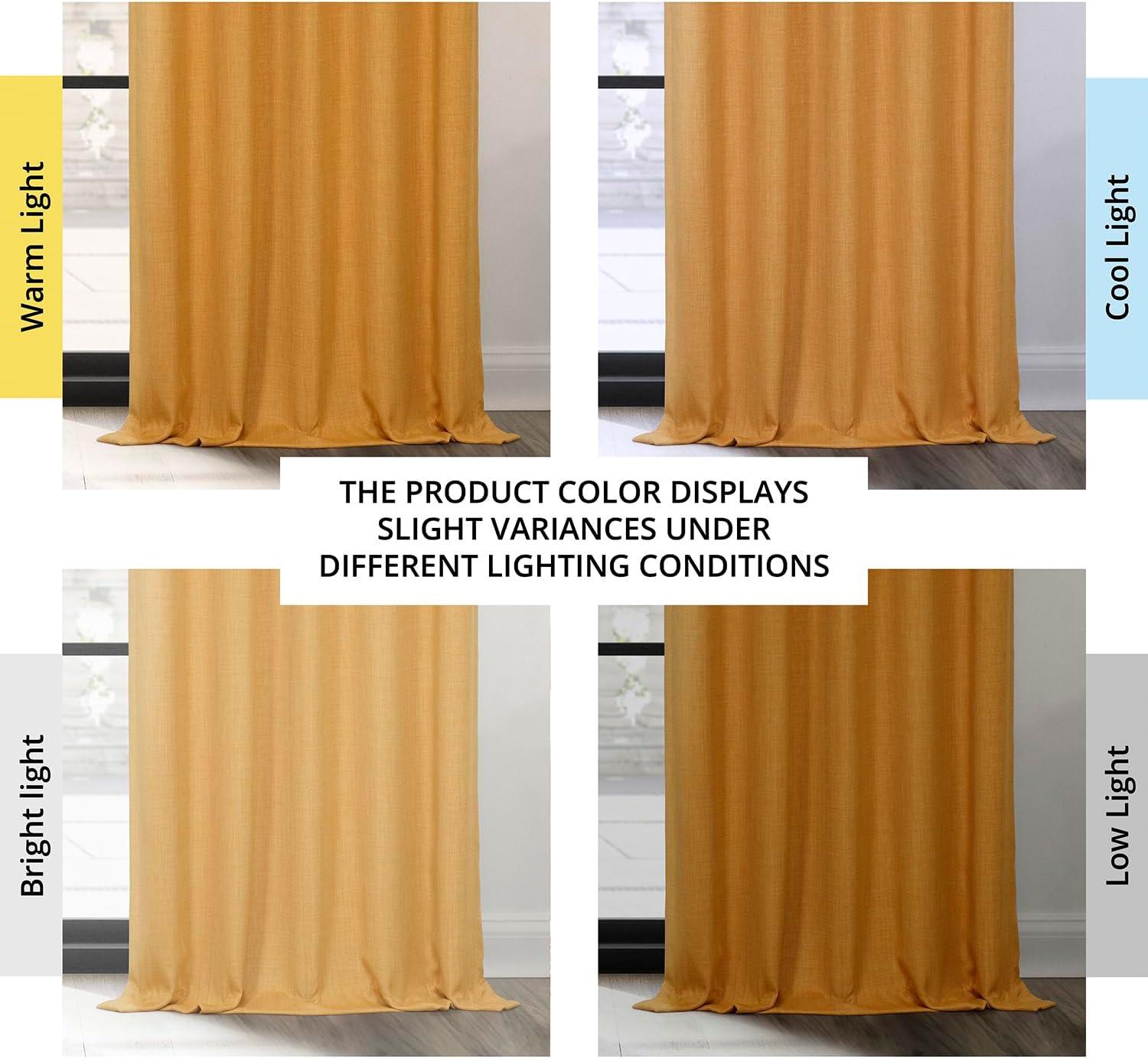 Ottis Textured Faux Linen Rod Pocket Room Darkening Curtains for Bedroom & Living Room Curtains - Single Panel Drapes