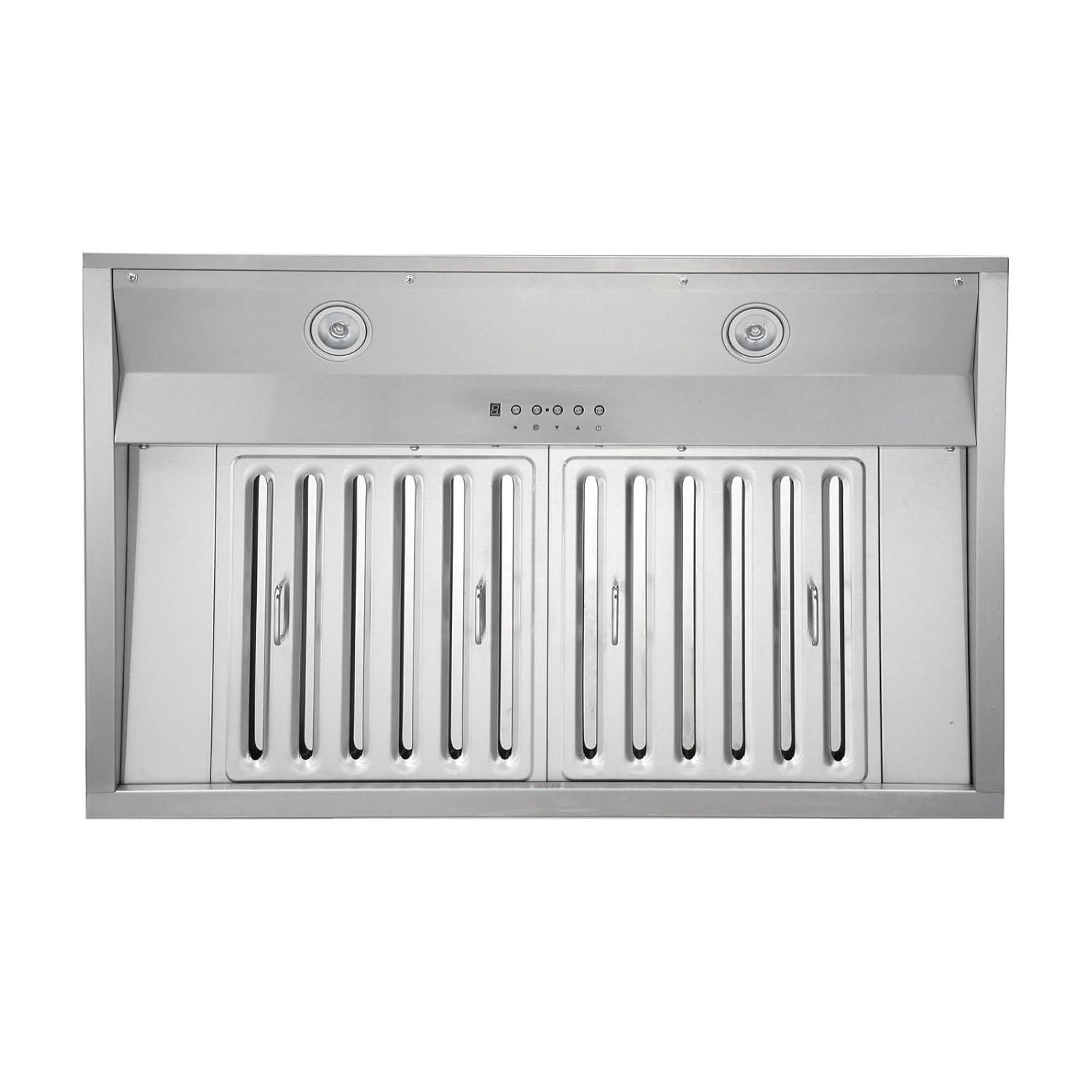 Kobe Range Hoods 36" Stainless Steel 1100 CFM Ducted (Vented) Insert Range Hood with Baffle Filter