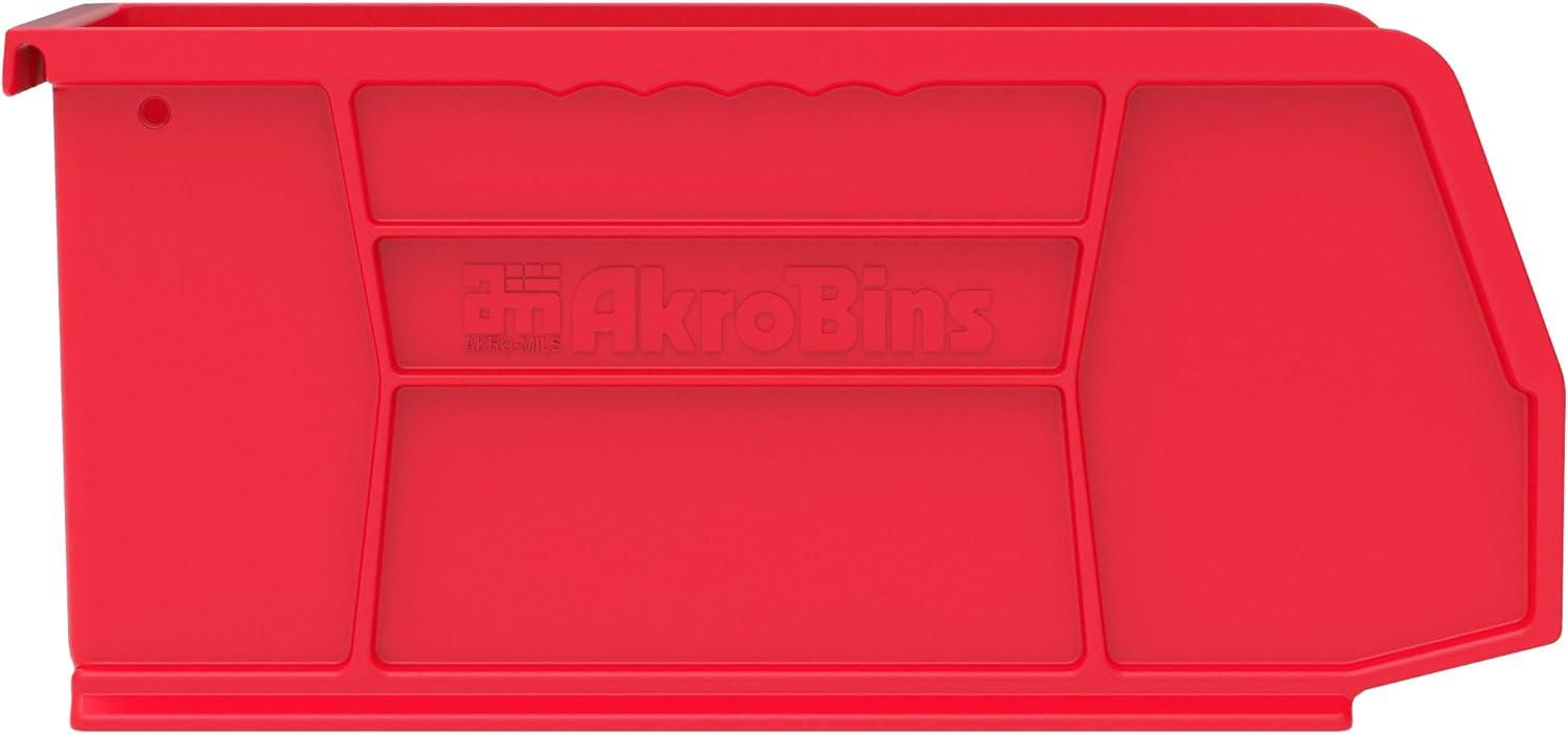 Akro-Mils Stackable Storage Bins, AkroBins Stacking Organizer, 11"x5"x5", Red, 12-Pack