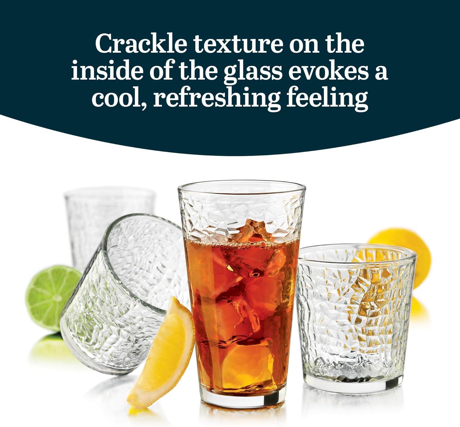 Libbey 16-Piece Textured Glass Tumbler and Rocks Set