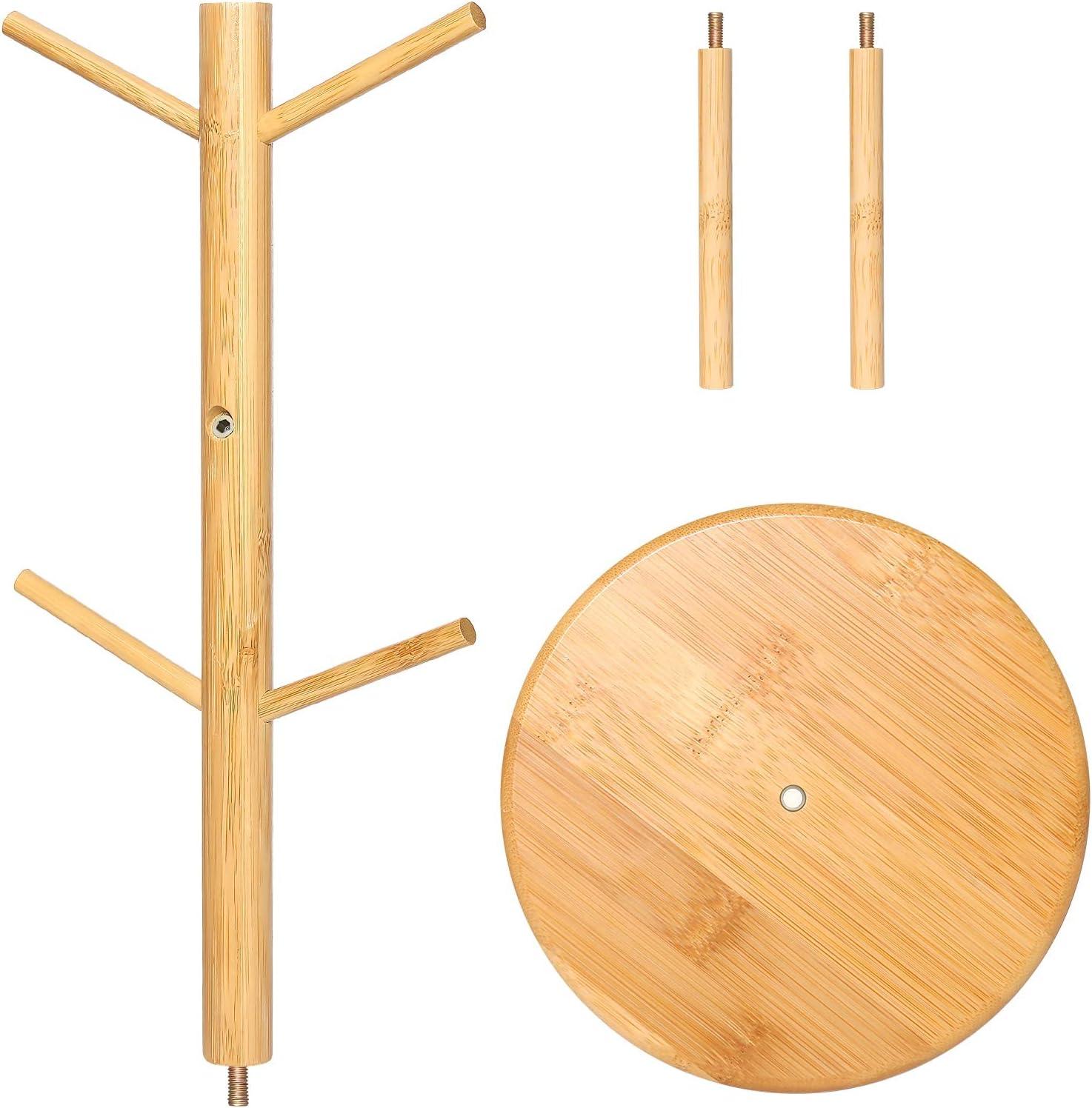 Bamboo 6-Hook Glossy Finish Countertop Mug Holder Tree